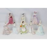 Set of eight Coalport limited edition Femmes Fatales figures - Marie Antoinette, Empress Josephine,