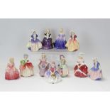 Eleven Royal Doulton figures - Affection HN2236, Monica HN1467, Marie HN1370, Dinky Do HN1678,