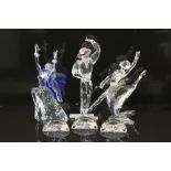 Three Swarovski crystal Magic of Dance figures - Isadora 2002, Antonio 2003 and Anna 2004,