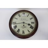 Late 19th / early 20th century wall clock with eight day spring-driven movement and 12 inch white