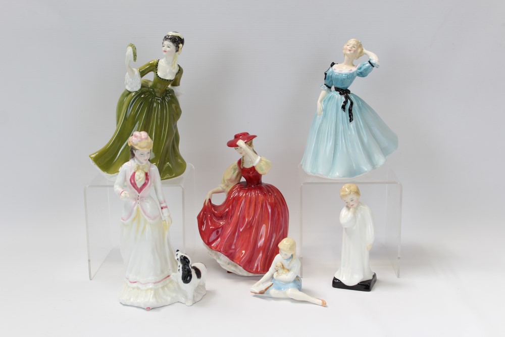 Six Royal Doulton figures - My Pet HN2238, Darling HN1985, Sarah HN3857, Celeste HN2237,