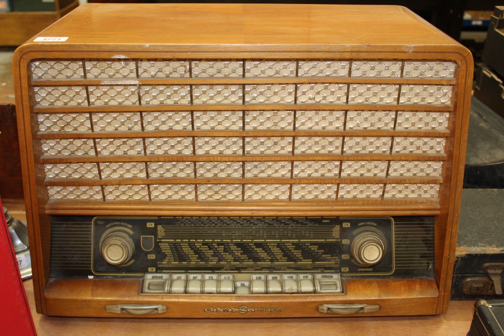 1950s Loewe Opta radio in wooden case