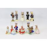 Twelve Royal Doulton Bunnykins figures - Mother and Baby, Bedtime, Be Prepared, Mrs Bunnykins,