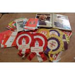 Football Programmes - large quantity of Arsenal programmes 1960s onwards, plus rosettes,