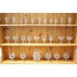 Waterford Crystal cut glass Colleen pattern table service - comprising five brandy balloons, 13cm,