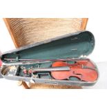 Old violin with internal label 'The Maidstone', with bow,