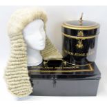 Judge wig, full-bottomed, horsehair in black Ede & Ravenscroft,