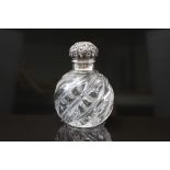 Victorian silver mounted cut glass scent bottle, by Frederic Purnell, London,