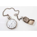 Silver cased pocket watch by D. W.