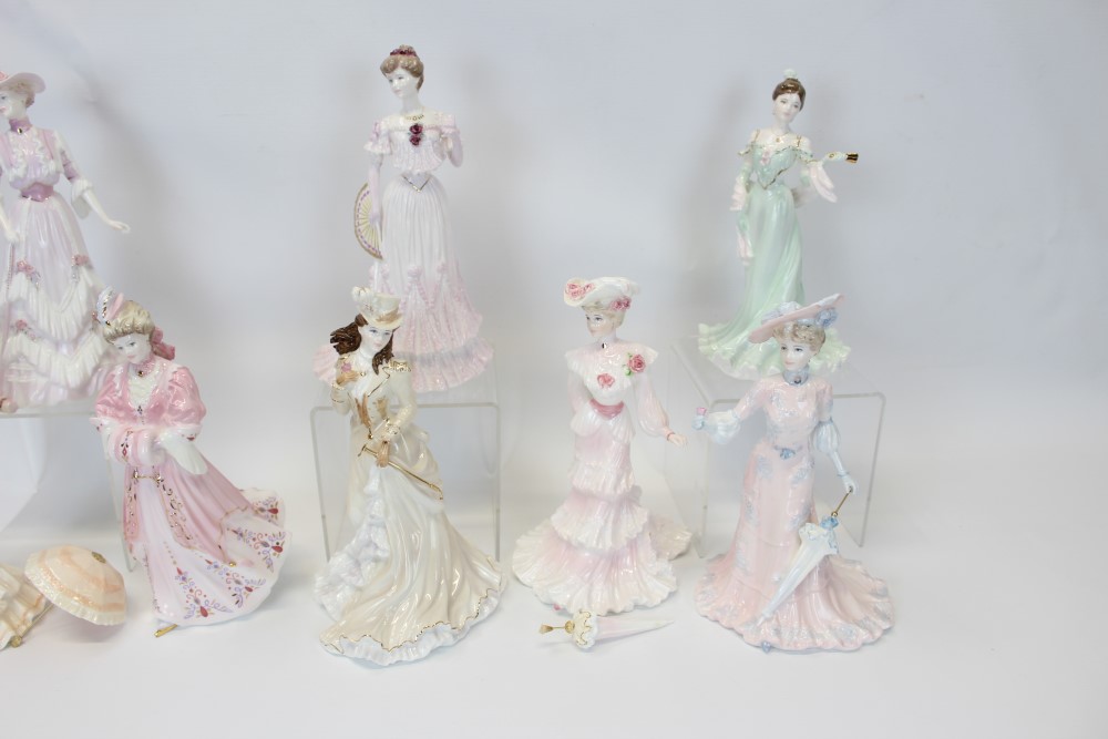 Set of eight Coalport limited edition La Belle Epoque figures - Lady Alice, Lady Evelyn, Lady Rose, - Image 3 of 5