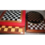 Large selection of contemporary chessboard and chess pieces (qty)