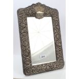 George V silver mounted dressing table mirror of rectangular form,