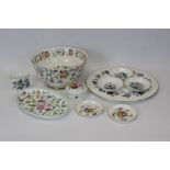 Minton Haddon Hall pattern bowl, 22cm diameter, Minton Haddon Hall pattern oval dish,
