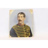 Late 19th century hand-coloured photographic portrait of a soldier,