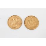 Two Edward VII gold Half Sovereigns - both 1906