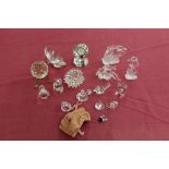 Selection of unboxed Swarovski crystal models - including Fish, Hedgehog, Butterfly, Seahorse,