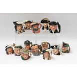 Fourteen small Royal Doulton character jugs - D'artagnan, Athos, Aramis, Porthos, George Washington,