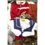 Selection of mixed period baby / dolls' clothing, some straw doll hats,