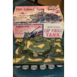 Louis Marx battery-operated Cap Firing Tank in original box
