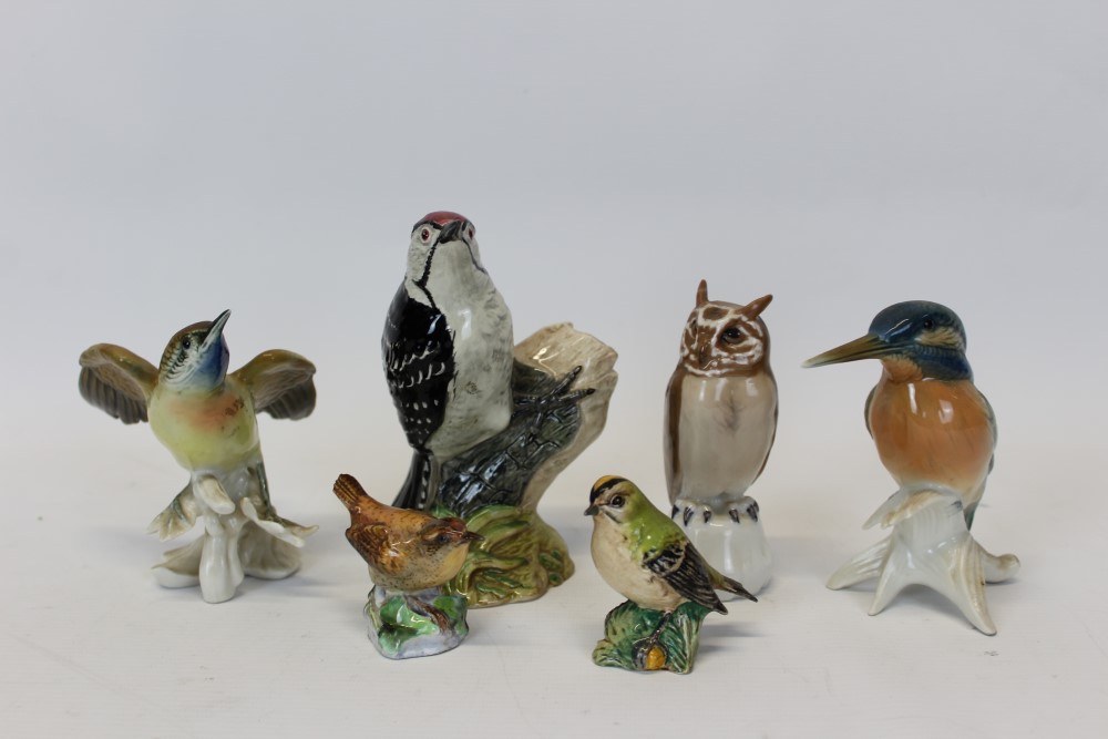Two Beswick birds - Lesser Spotted Woodpecker 2420 and Goldcrest 2415,