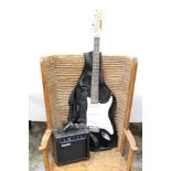 Maxim electric guitar with black body,