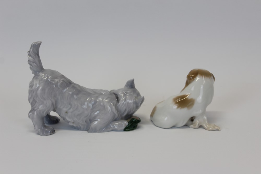 Royal Copenhagen porcelain model of a terrier chewing a slipper, - Bild 2 aus 3