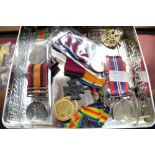 Selection of War medals - including Queens South Africa medal, First World War medals,