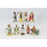 Six Royal Doulton Bunnykins Exclusively for Events figures - Morris Dancer, Tyrolean Dancer,