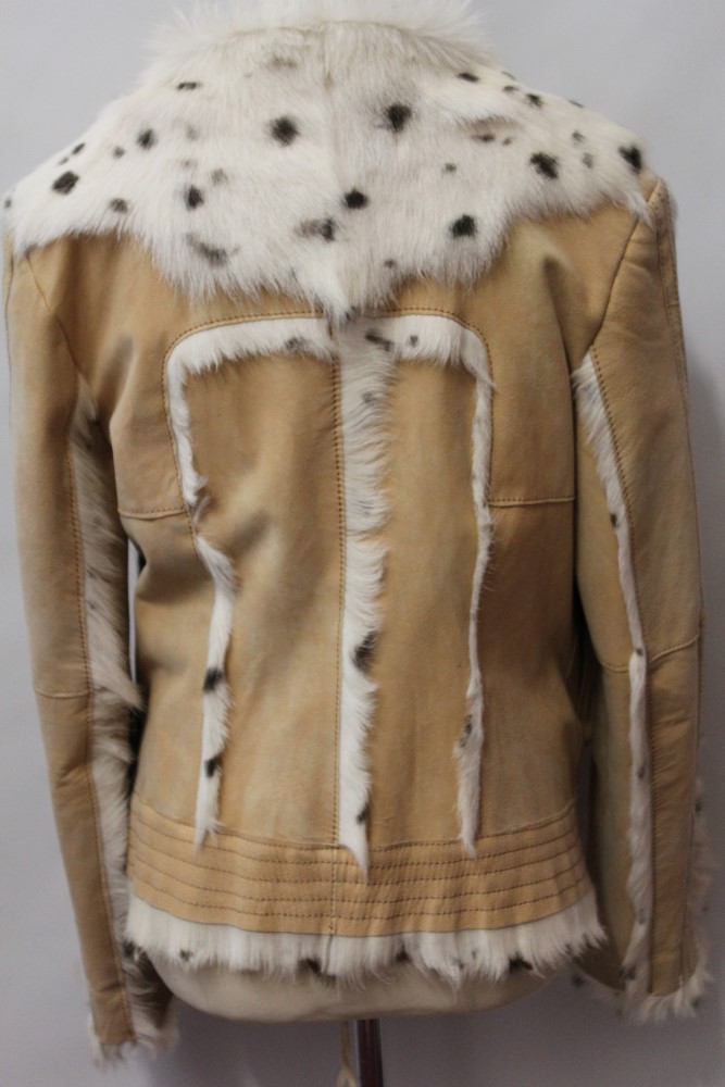 Ladies' vintage faux leopard print coat, fox fur jacket, - Bild 3 aus 3