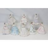 Set of eight Royal Worcester limited edition figures inspired by the romance of the Victorian era -