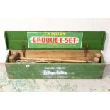 Jaques croquet set with metal bound mallets, hoops and balls - specially made for Lillywhites,