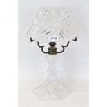 Good quality cut glass table lamp with shade