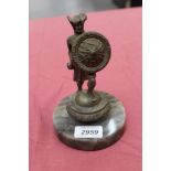Rare early 20th century North Eastern Automobile Association bronze 'Guardian' car mascot,
