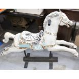 Contemporary Fairground Horse Model - brown, blue and black livery,