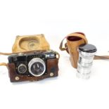 Zeiss Ikon Cantox IF rangefinder camera with later chrome 5cm F-2-0 Sonnar and a chrome 13.