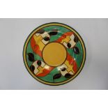 Clarice Cliff hand-painted Fantasque plate, printed marks to base,
