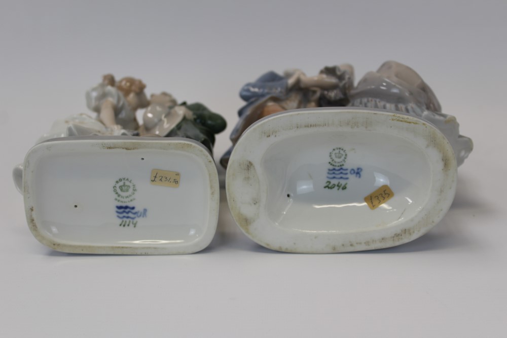 Two Royal Copenhagen porcelain figures groups - The Princess and the Swineherd number 1114 and - Image 3 of 3