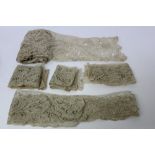 Quantity of antique and later lace, tape lace and needle lace length 5 metres approximately,