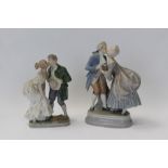 Two Royal Copenhagen porcelain figures groups - The Princess and the Swineherd number 1114 and