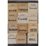 A collection of vintage luggage labels in folder - Railway Companies - include G.E.R., L.N.E.R.