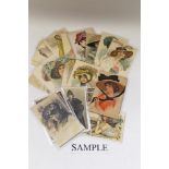 Postcard loose selection - artist-drawn glamour, artists include Jan Marco, Frank Desch, Barribal,