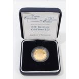 Guernsey - Gold Proof £25 coin - 2000 - in presentation case,