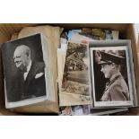 Postcards - loose accumulation - including real photographic street scenes, beach scenes,