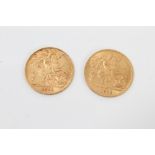 Two George V gold Half Sovereigns - 1911 and 1912
