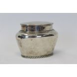 Late Victorian silver tea caddy of compressed baluster form,