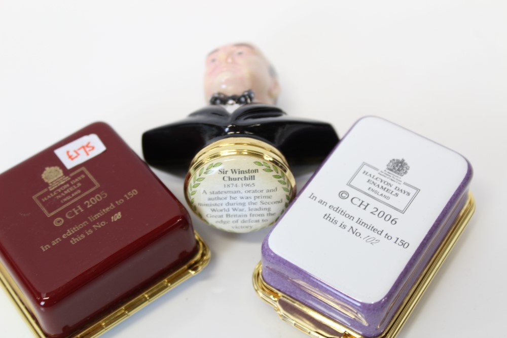 Three limited edition Halcyon Days boxes - Winston Churchill no. 13 of 150, Snow Under Arch no. - Image 2 of 3