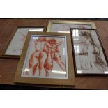 Collection of figurative drawings by Peter Collins - nude studies