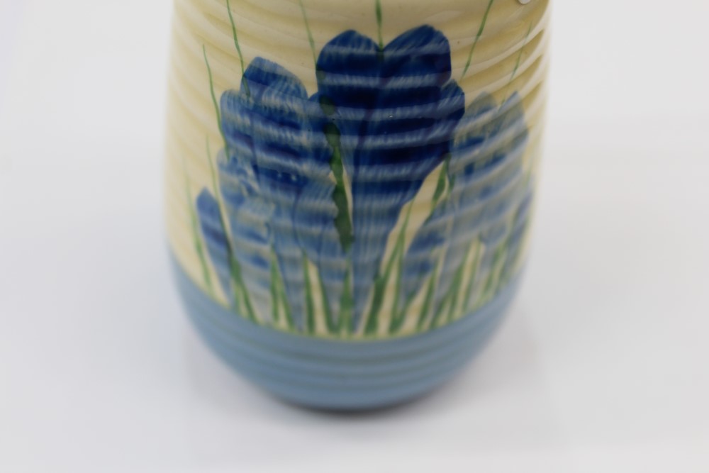Clarice Cliff Bizarre range blue Crocus pattern hand-painted sugar castor - printed marks to base - Image 9 of 9