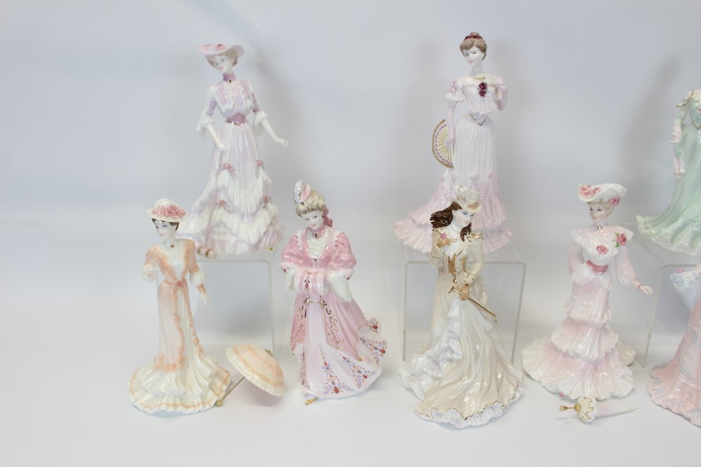 Set of eight Coalport limited edition La Belle Epoque figures - Lady Alice, Lady Evelyn, Lady Rose, - Image 2 of 5