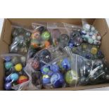 Collection of coloured glass marbles
